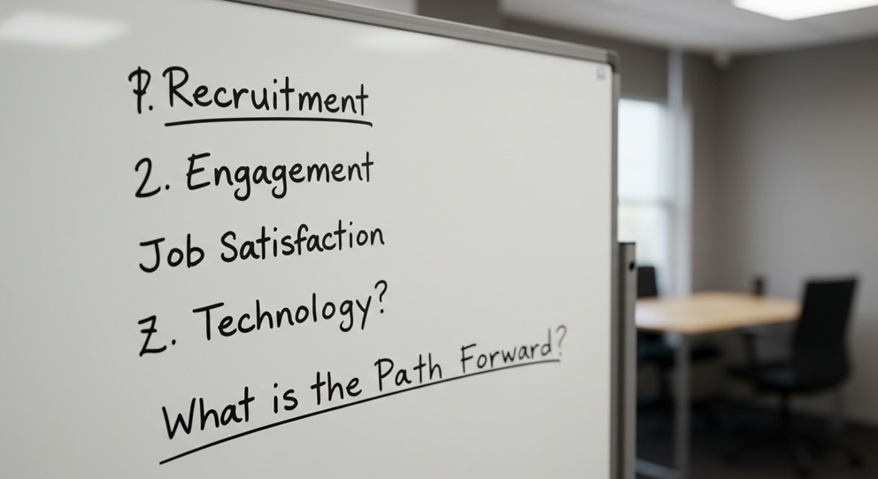 White board with step by step instructions