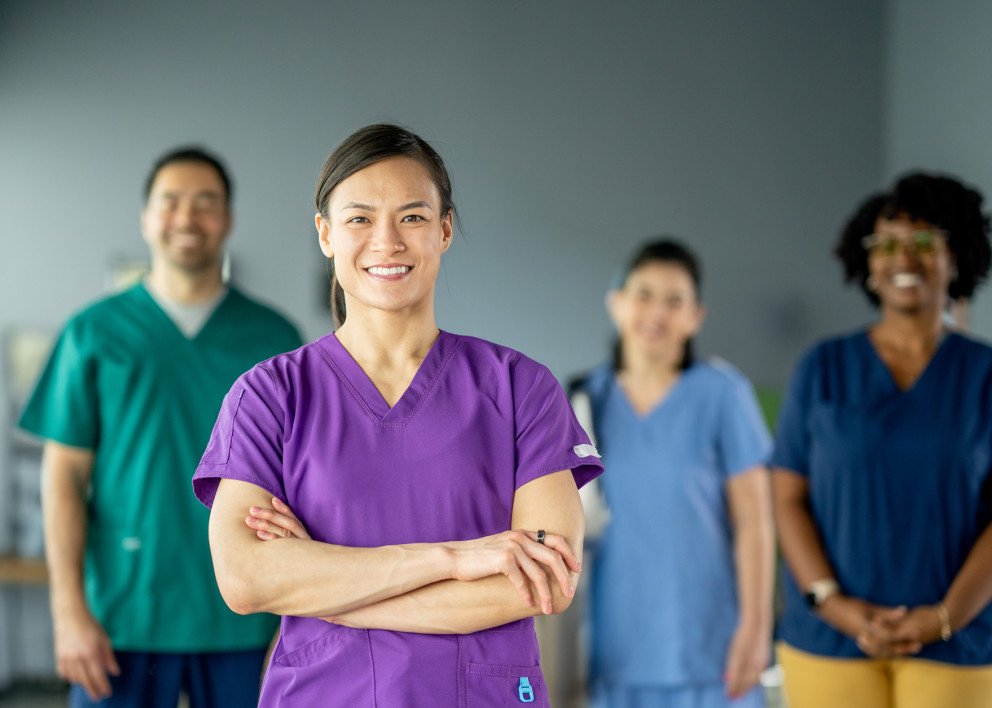 Healthcare professionals smiling