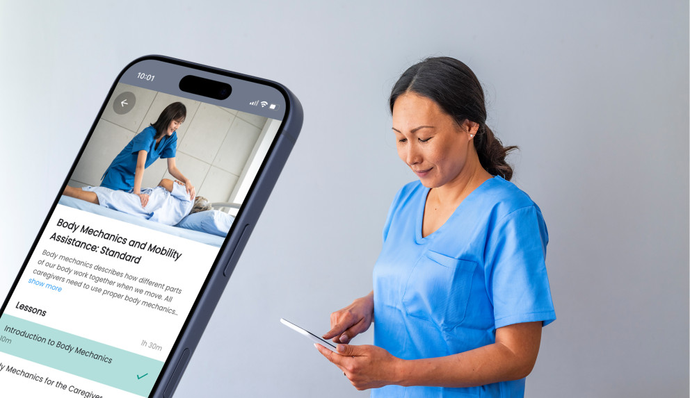 Woman using nevvon APP on her mobile device